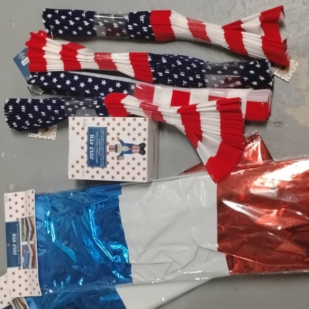 Patriotic bunting red white and blue stars and stripes parade bundle.